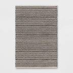 4x6 Washable Norwalk Stripe Rug Black/White- Threshold
