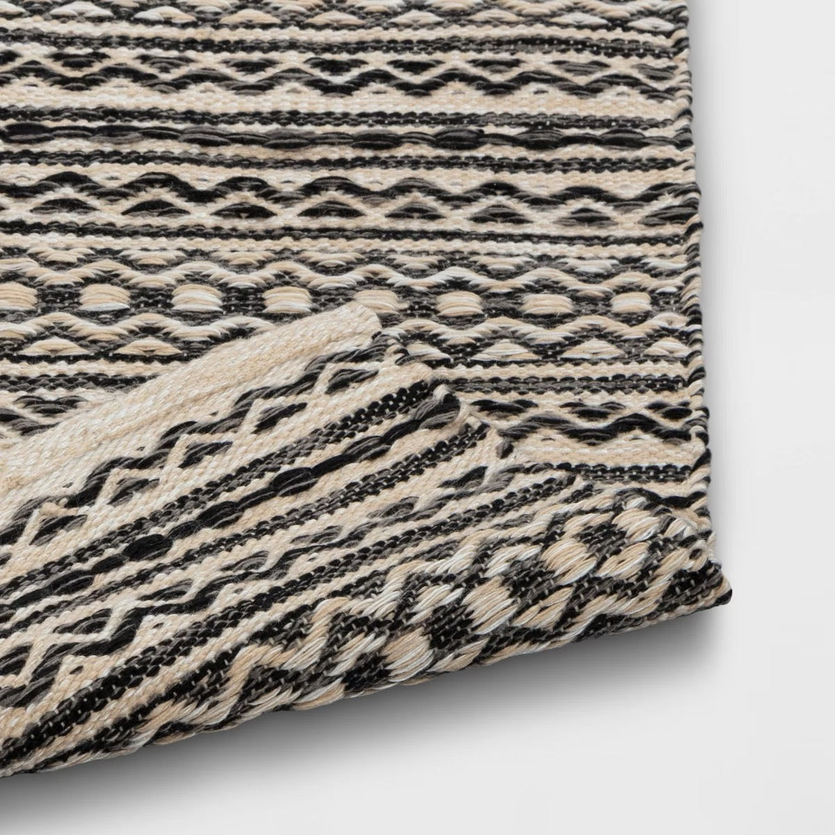 4x6 Washable Norwalk Stripe Rug Black/White- Threshold