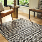 4x6 Washable Norwalk Stripe Rug Black/White- Threshold