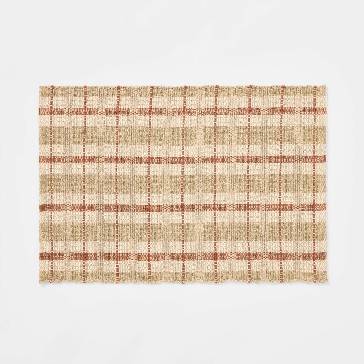 2'1"x3'2" Plaid Scatter Woven Accent Rug Brown - Threshold designed with Studio McGee