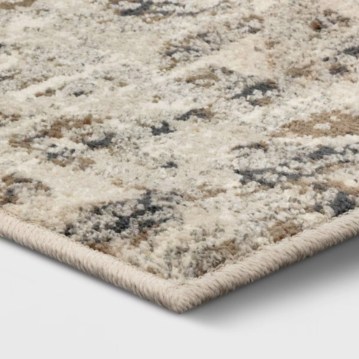 7'x10' Eliot Geo Area Rug Tan/Beige/Gray - Threshold: Traditional Geometric Indoor Low Pile Fade-Resistant Rug