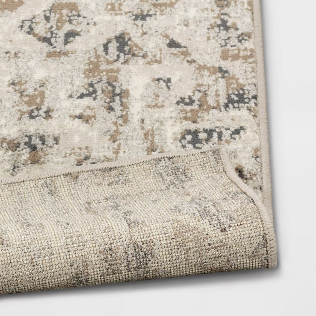 7'x10' Eliot Geo Area Rug Tan/Beige/Gray - Threshold: Traditional Geometric Indoor Low Pile Fade-Resistant Rug