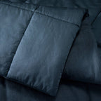 Full/Queen Heavyweight Linen Blend Comforter and Sham Set Dark Mineral Blue - Casaluna