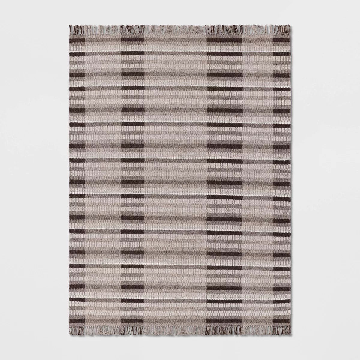 5'x7' Plaid Rug Brown - Threshold