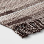 5'x7' Plaid Rug Brown - Threshold