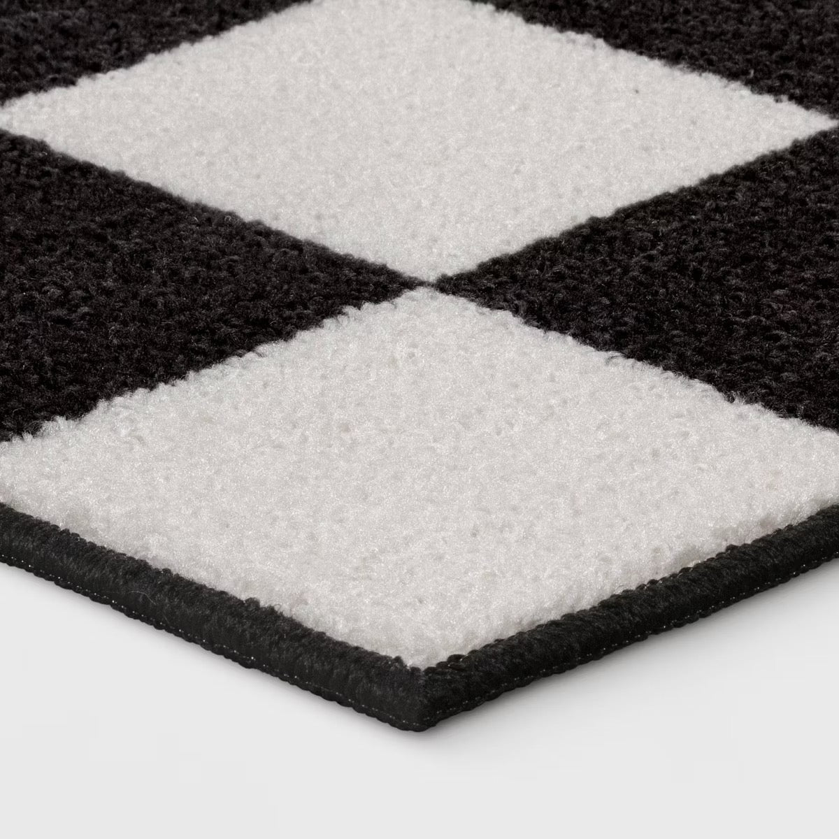 4'x5'5" Washable Small Checker Accent Rug Charcoal and Ivory - Room Essentials