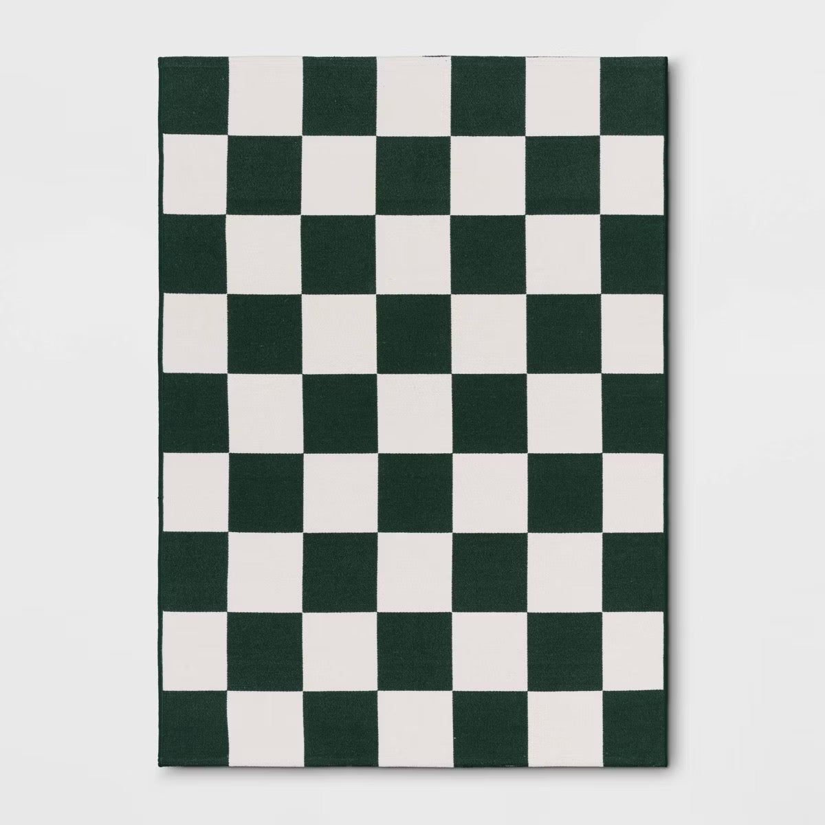 4'x5'6" Checkered Area Rug Ivory/Green - Room Essentials