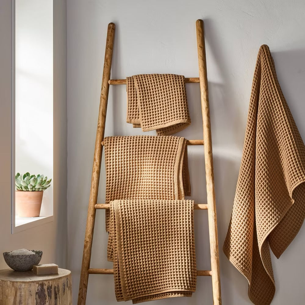 Waffle Hand Towel Warm Brown - Casaluna