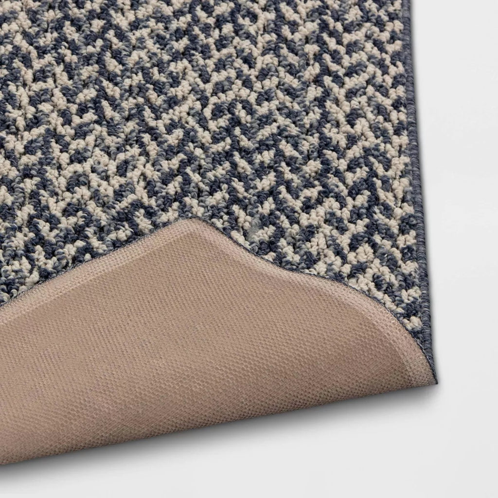 2'6"x3'8" Washable Weave Herringbone Accent Rug Indigo - Threshold