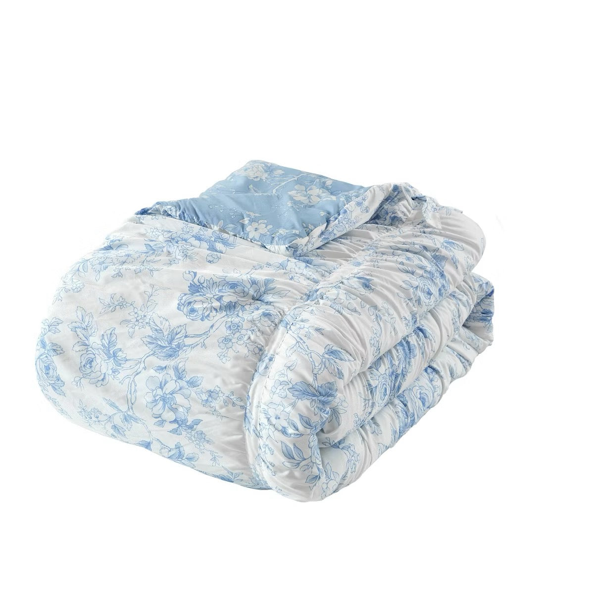 Twin/Twin Extra Long Armoire Collection  Toile Floral Comforter Blue
