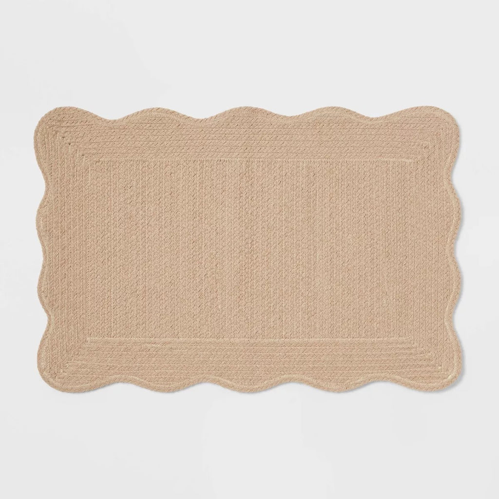 20"x30" Coastal Scallop Edge Bath Rug Cream - Threshold