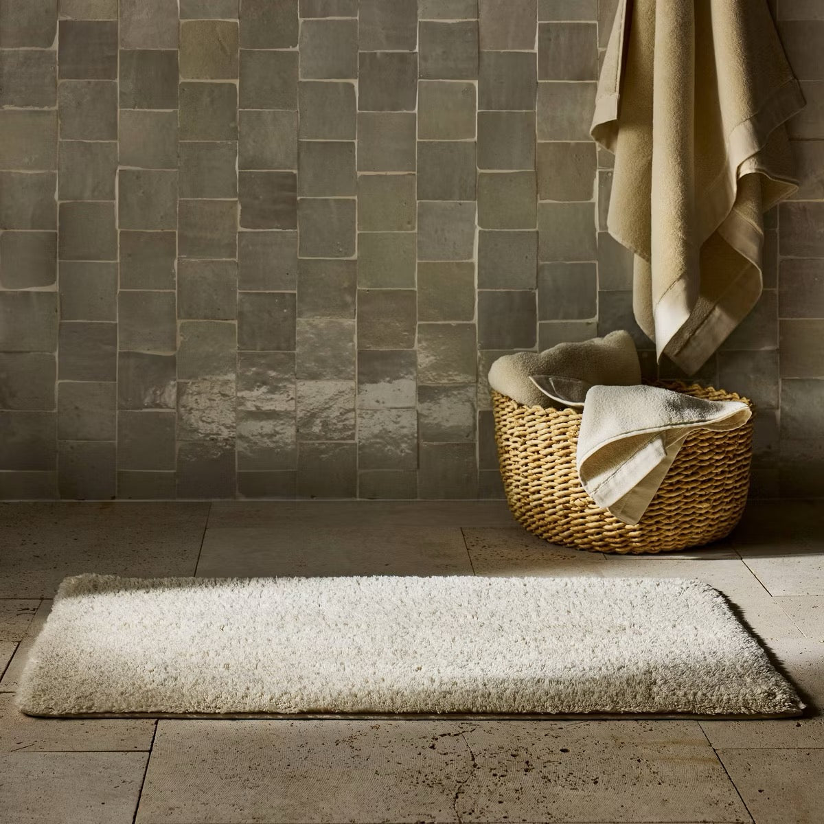 21"x34" Modal Plush Bath Rug Ivory - Casaluna