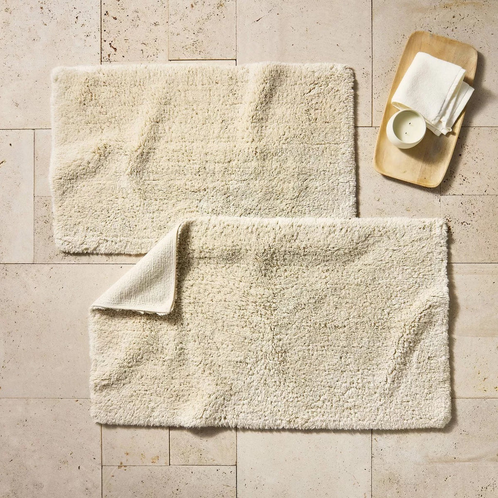 21"x34" Modal Plush Bath Rug Ivory - Casaluna
