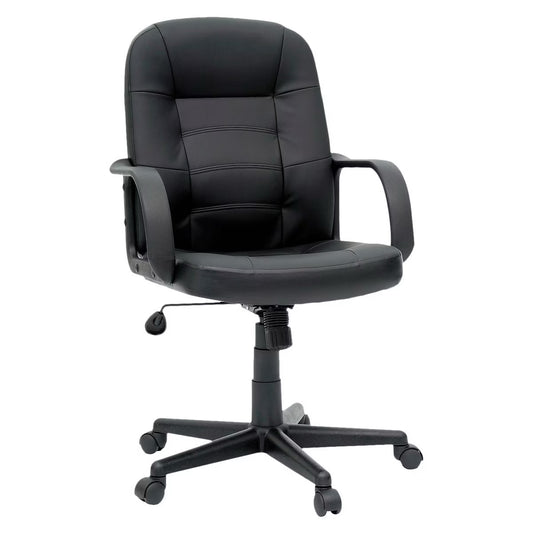 Office Dorm Chair Bonded Leather Black - Room Essentials