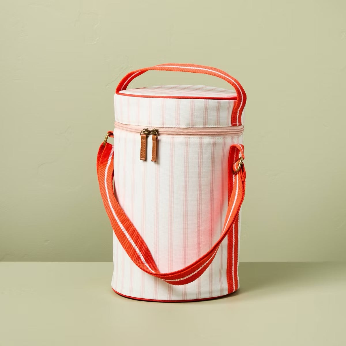 Soft-Sided 10can/6qt Portable Barrel Bag Cooler Coral/Orange - Hearth & Hand