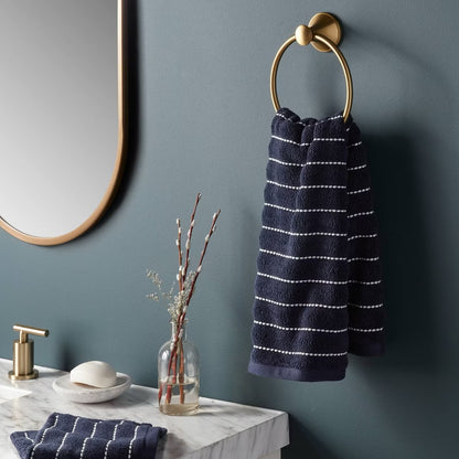 Performance Plus Hand Towel Navy Striped - Threshold