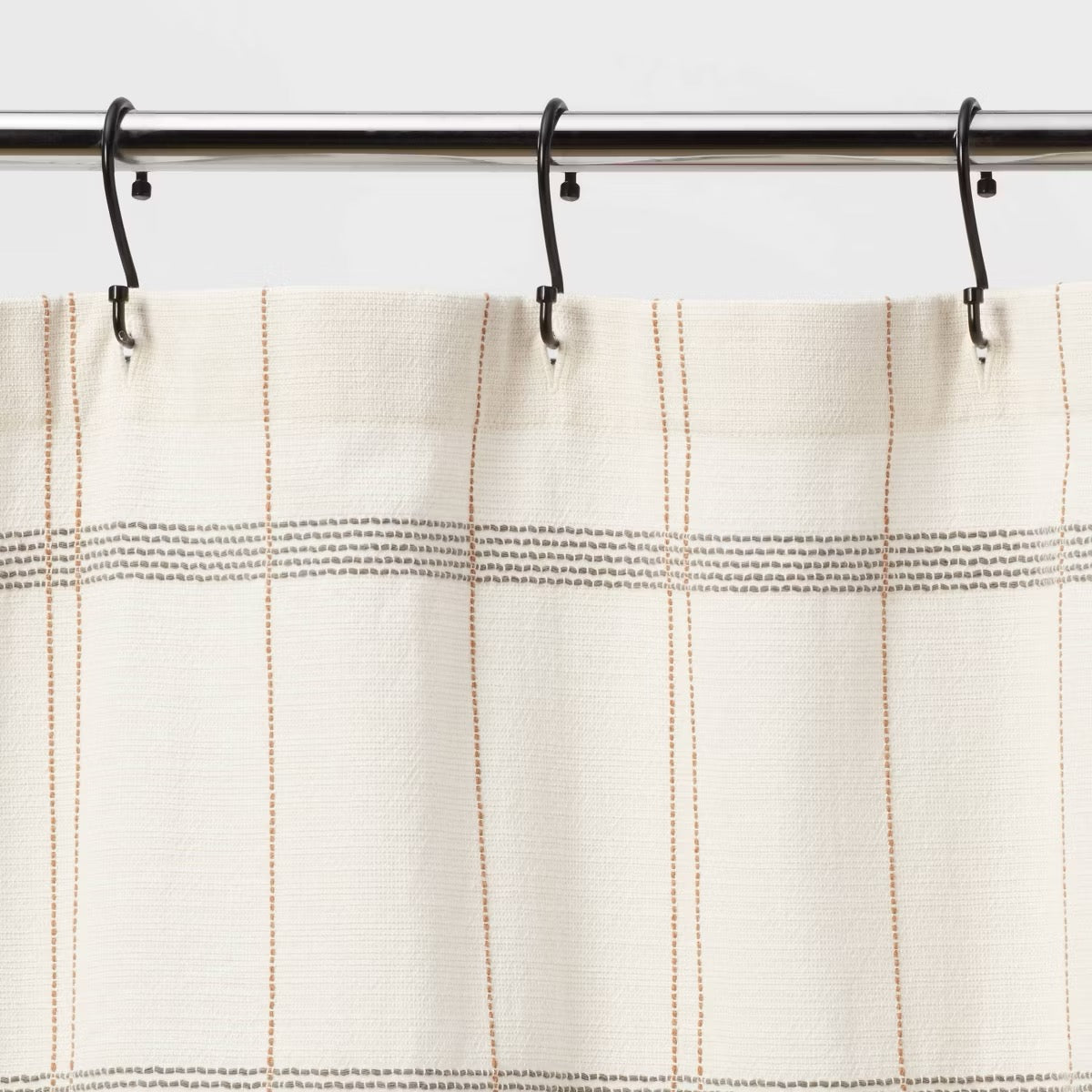 Woven Modern Plaid Shower Curtain Ivory - Threshold