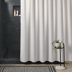 Oversized Relaxed Waffle Weave Shower Curtain Ivory - Threshold