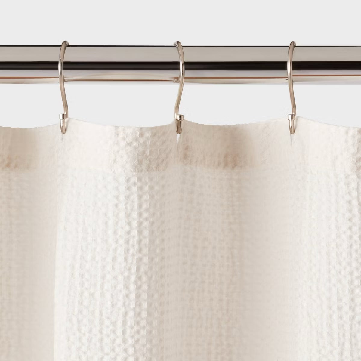 Oversized Relaxed Waffle Weave Shower Curtain Ivory - Threshold