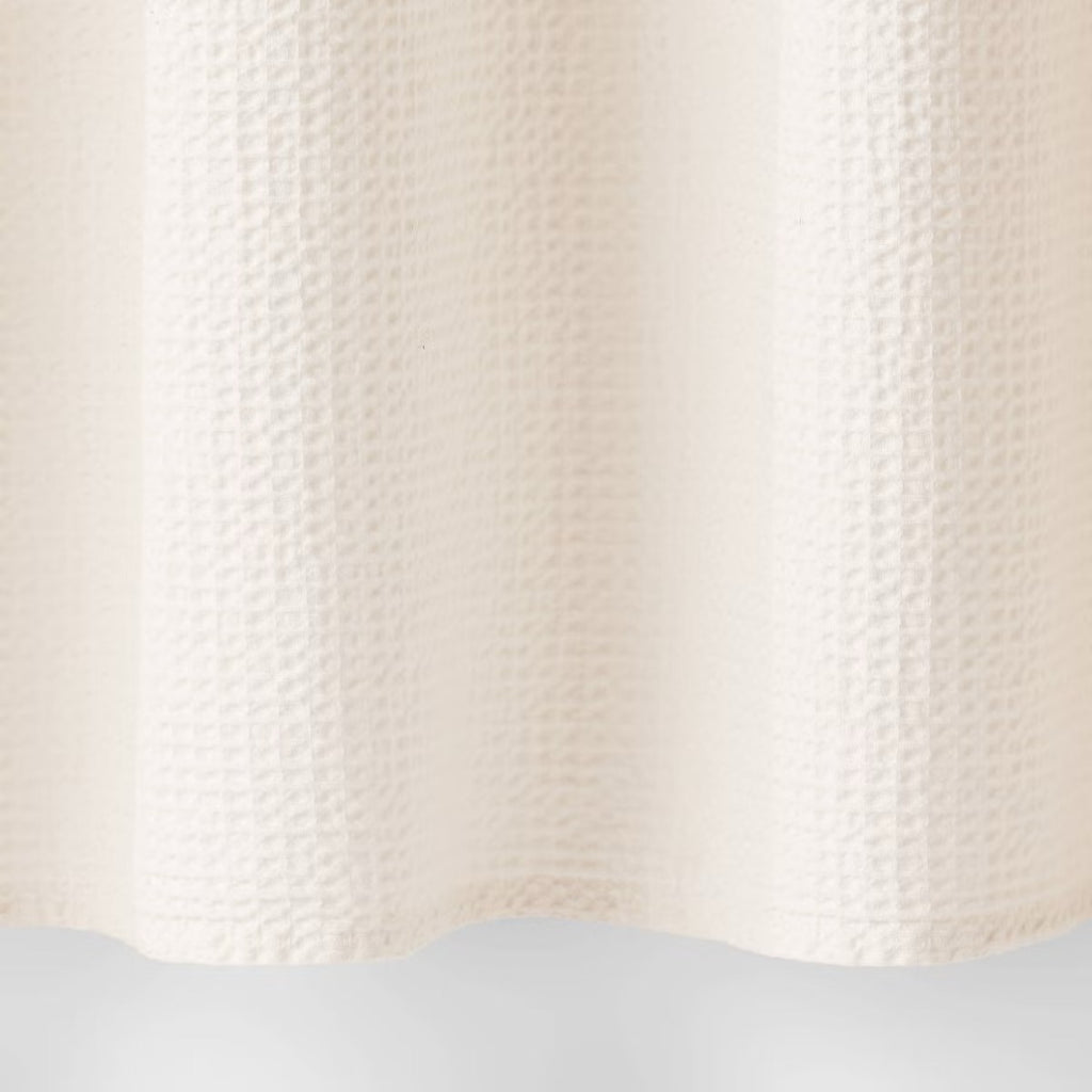 Oversized Relaxed Waffle Weave Shower Curtain Ivory - Threshold