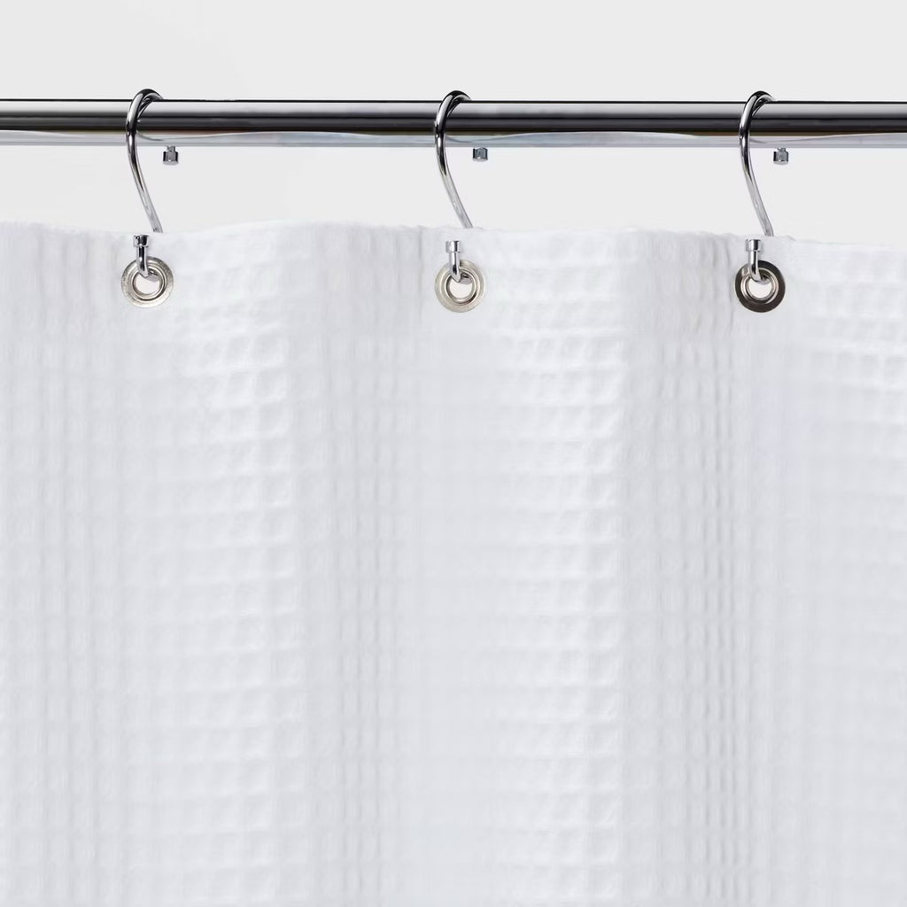 72"x72" Waffle Weave Shower Curtain White - Threshold