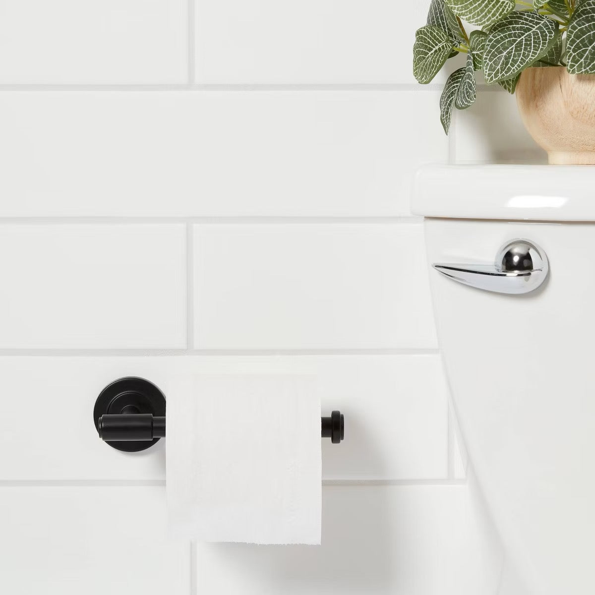 Clean Toilet Paper Holder Black - Threshold