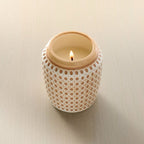 3ct Embossed Caning Ceramic Candle Gift Set