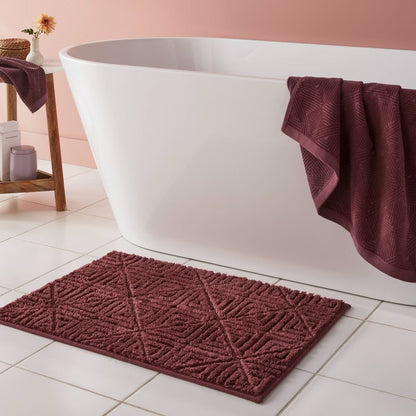 20"x30" Lattice Square Non-Skid Bath Rug Mauve - Threshold