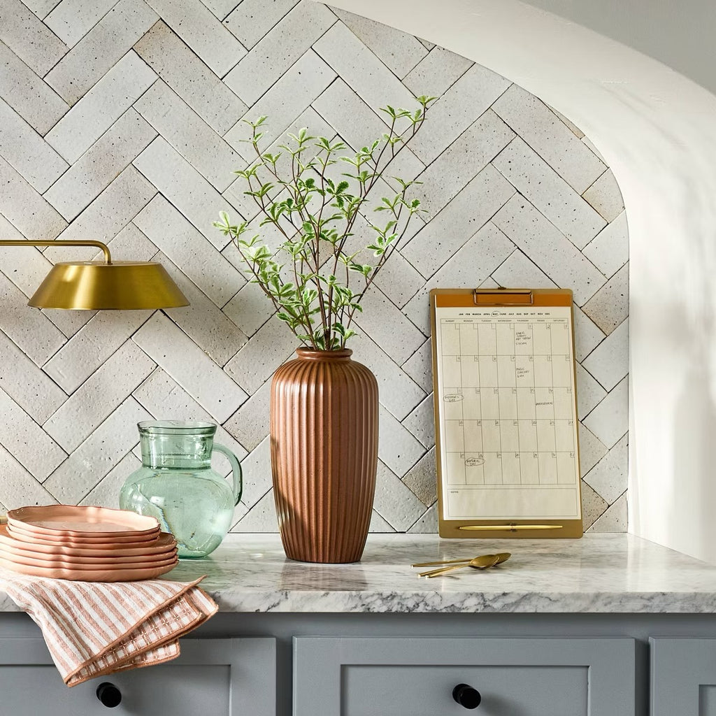 36" Faux Variegated Terminalia Leaf Branch