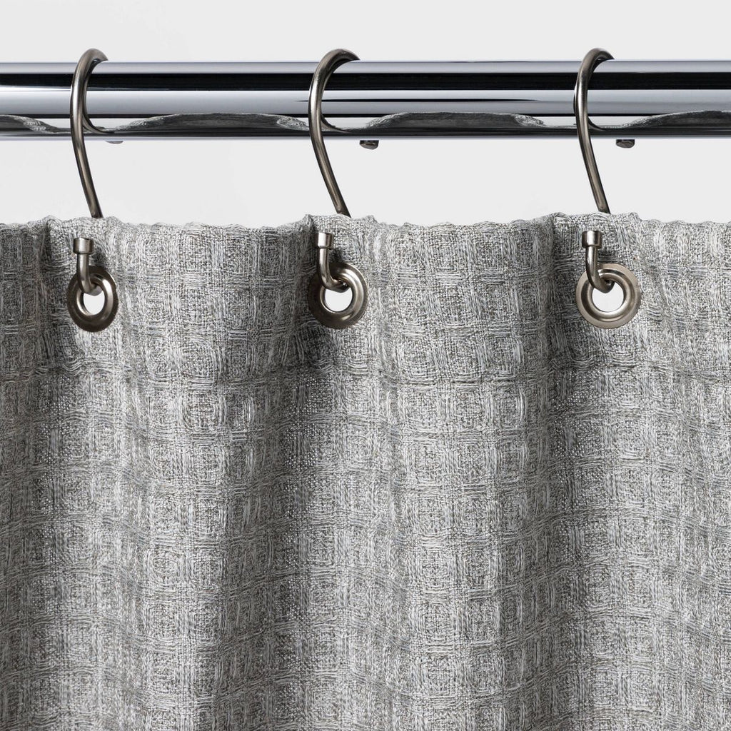 72"x72" Waffle Weave Shower Curtain Gray - Threshold