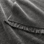 2pk Organic Texture Hand Towel Gray