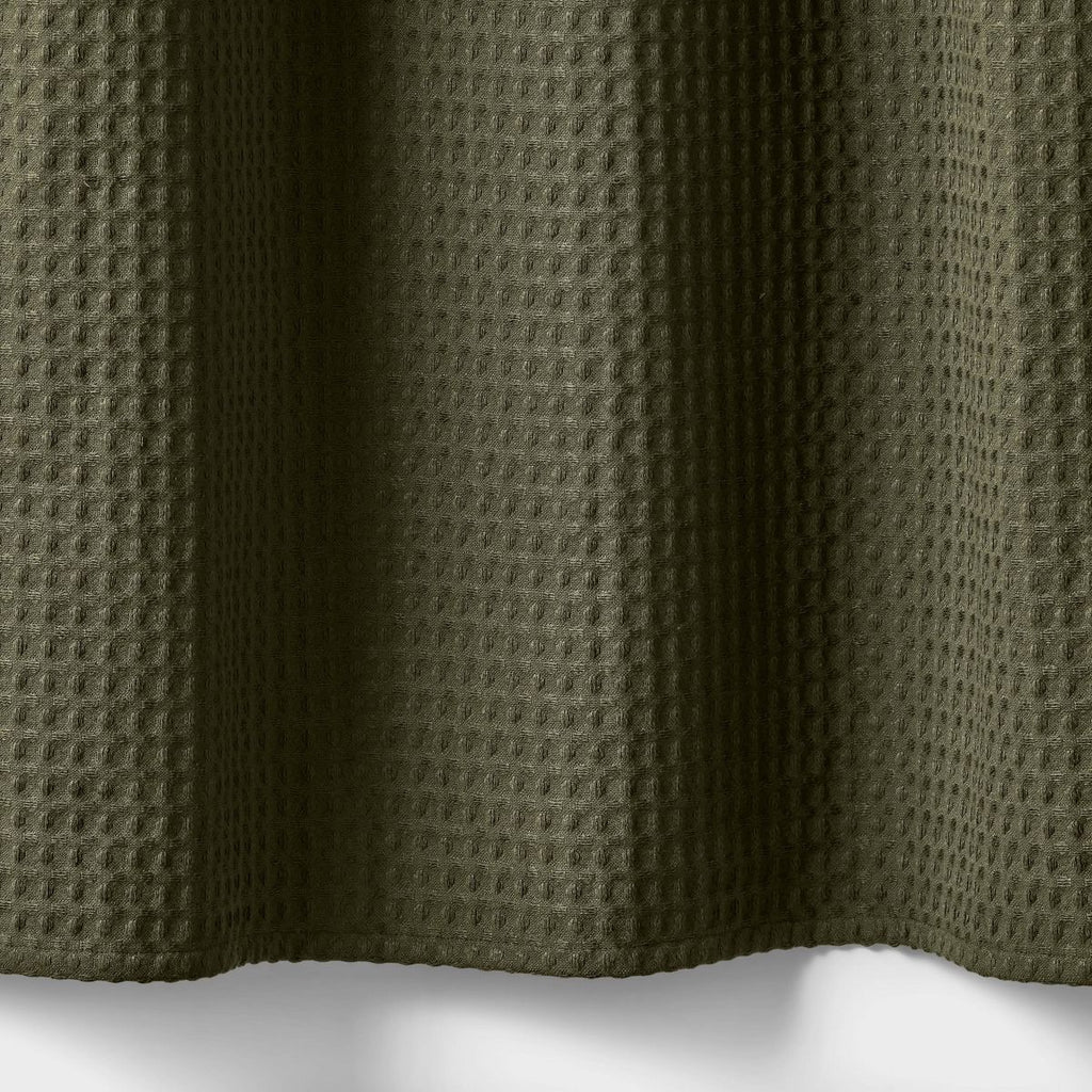 72"x72" Waffle Weave Shower Curtain Dark Olive Green - Threshold