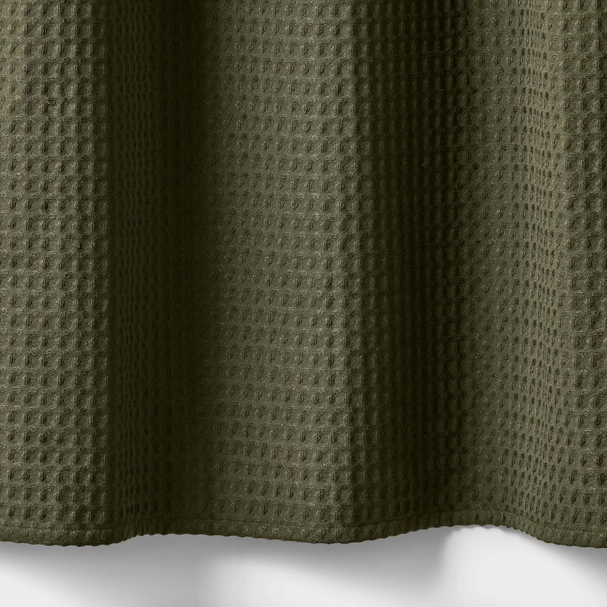 72"x72" Waffle Weave Shower Curtain Dark Olive Green - Threshold