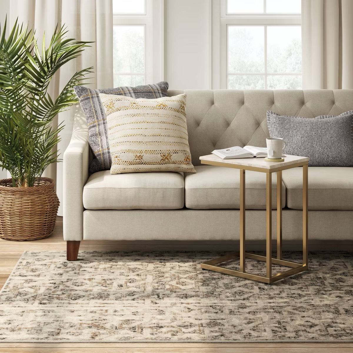 5'x7' Eliot Geo Area Rug Tan/Beige/Gray - Threshold