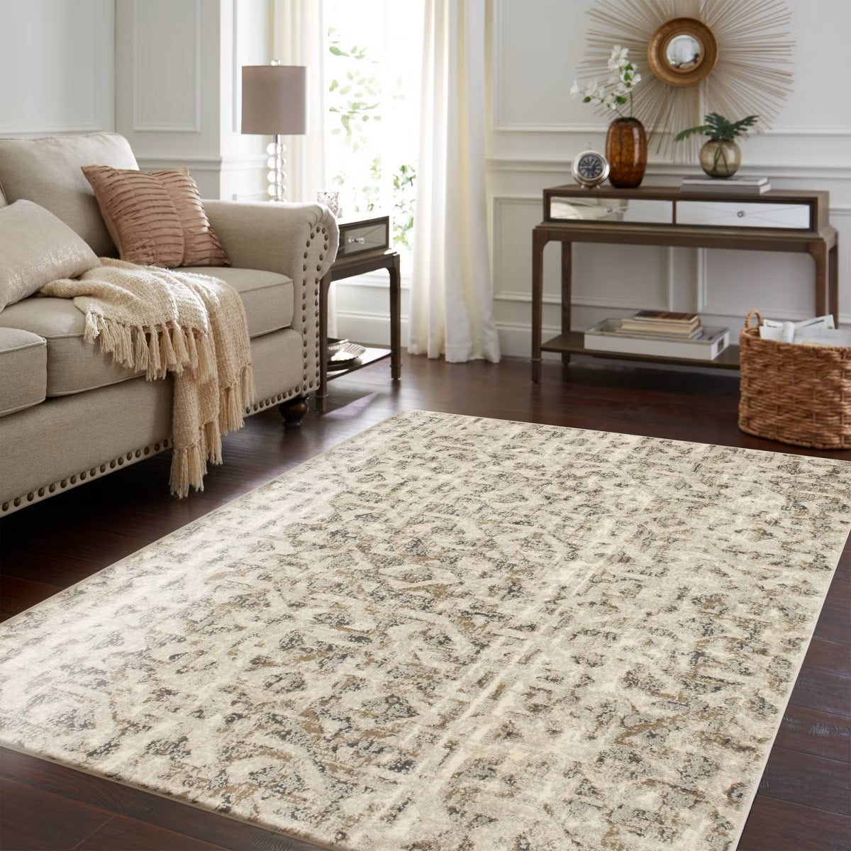 5'x7' Eliot Geo Area Rug Tan/Beige/Gray - Threshold