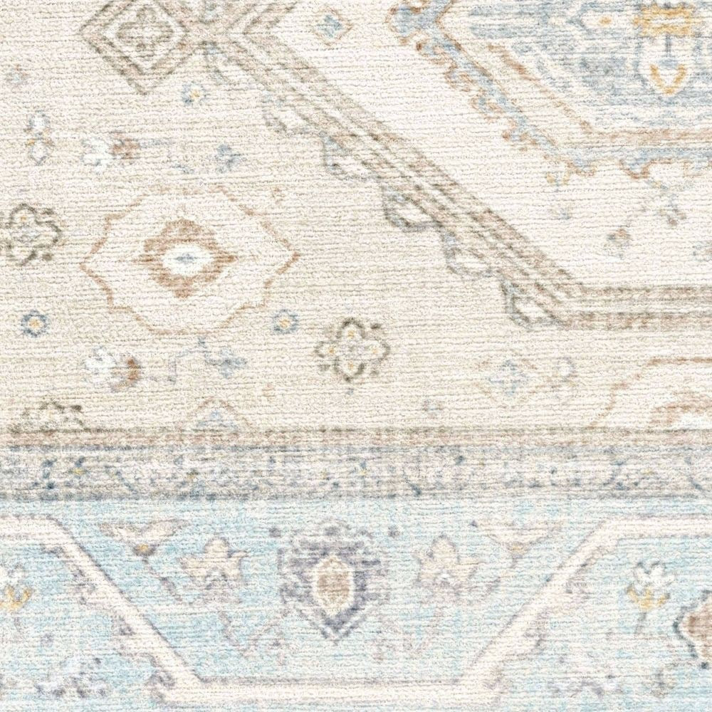 Ruggable 3'x5' Washable Bridgerton Crown Affair Opal Area Rug Ivory/Blue