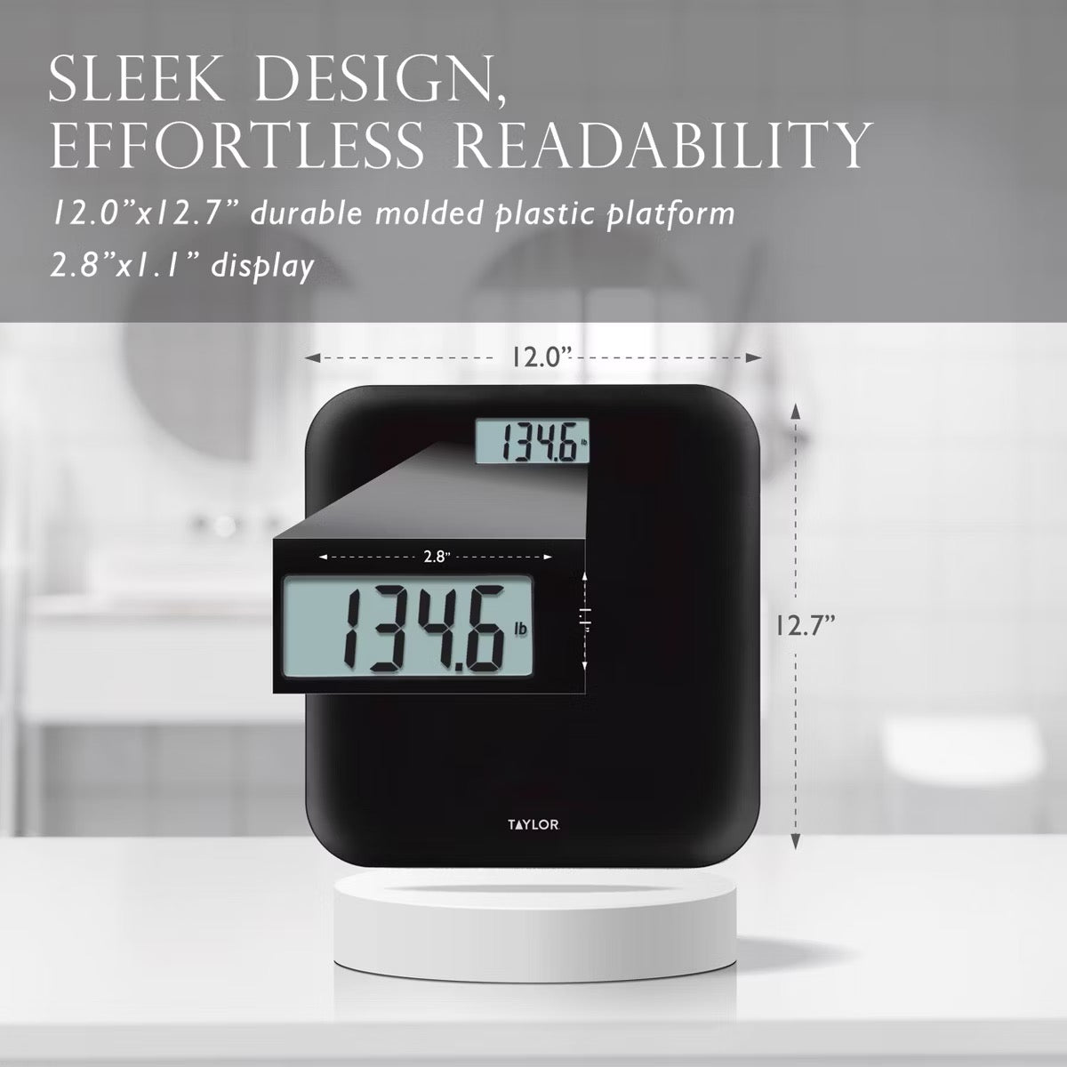 Taylor Digital Lightweight Bathroom Scale - Black