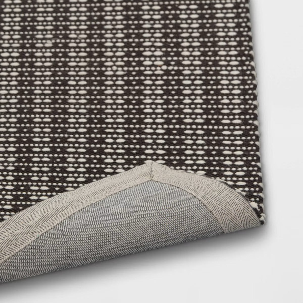 2 x 7  Hand Woven Cotton/Wool Runner Black