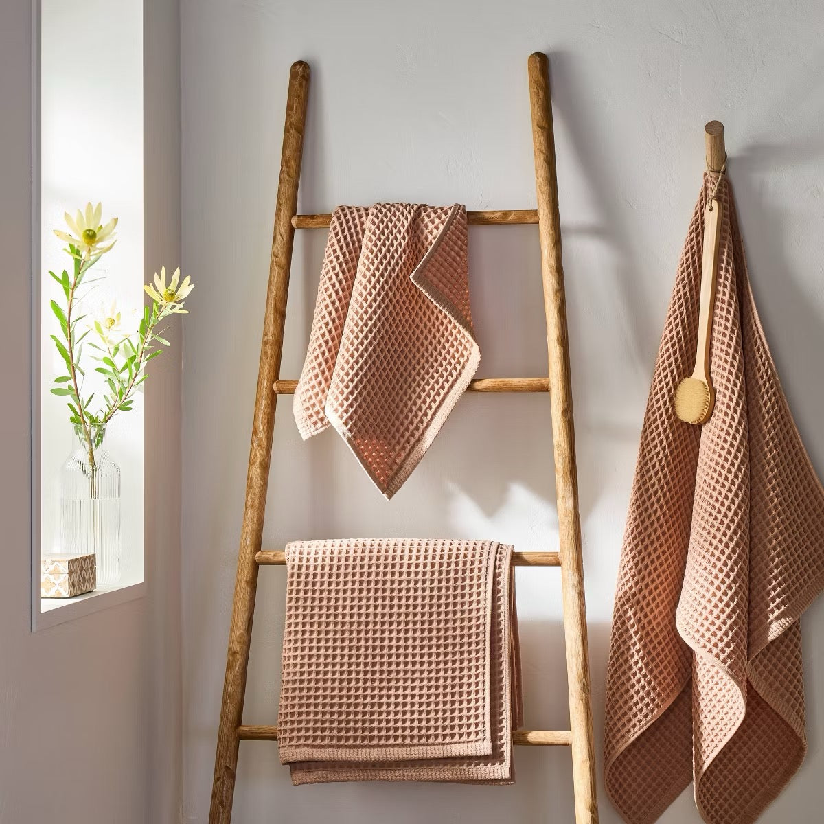 Waffle Bath Towel Clay