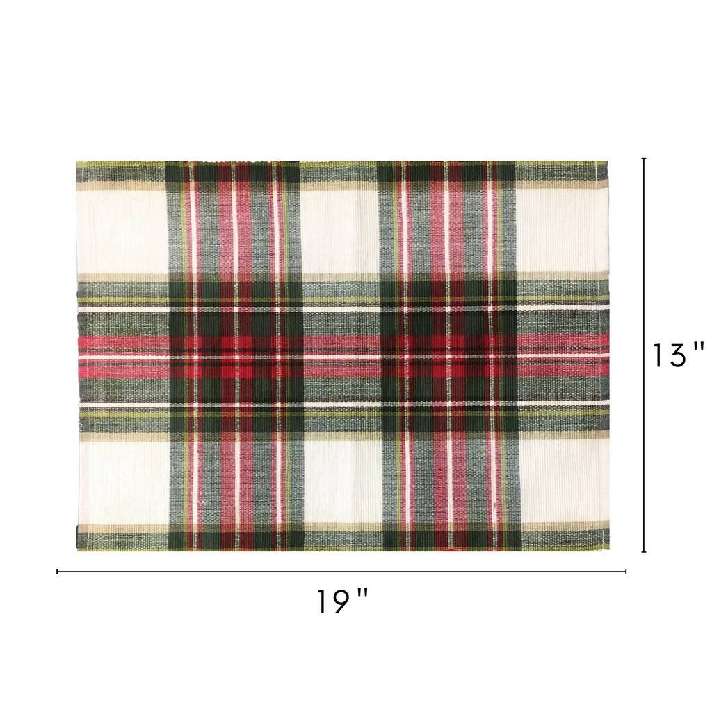 Celebration Plaid Cotton Placemats - Set of 4