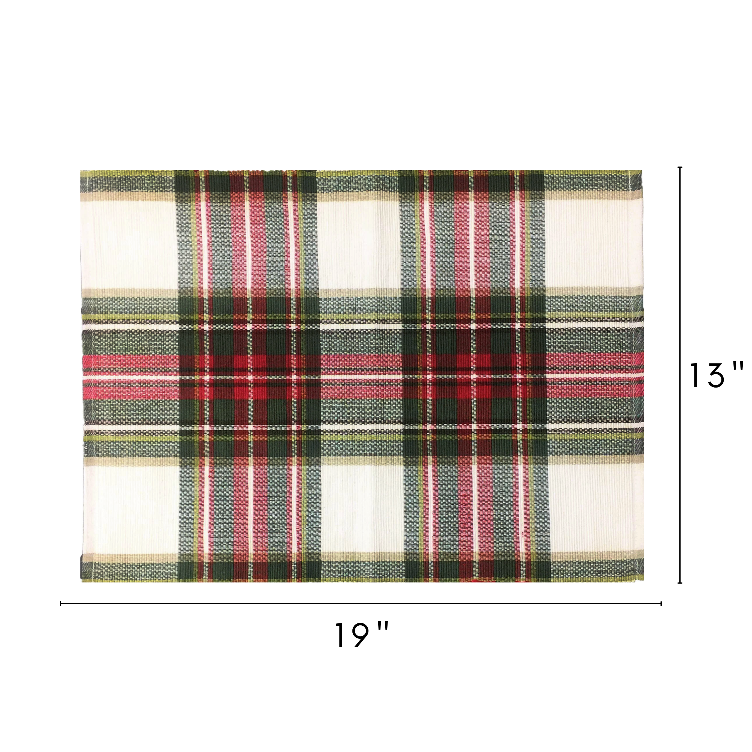 Celebration Plaid Cotton Placemats - Set of 4