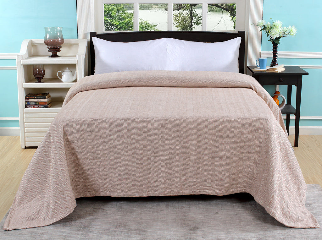 Herringbone Stripe Cotton Blanket