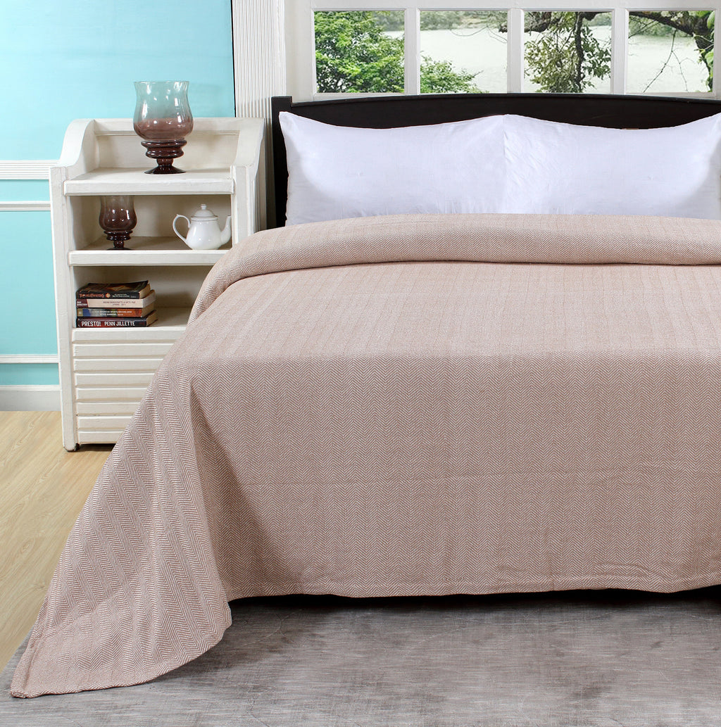 Herringbone Stripe Cotton Blanket