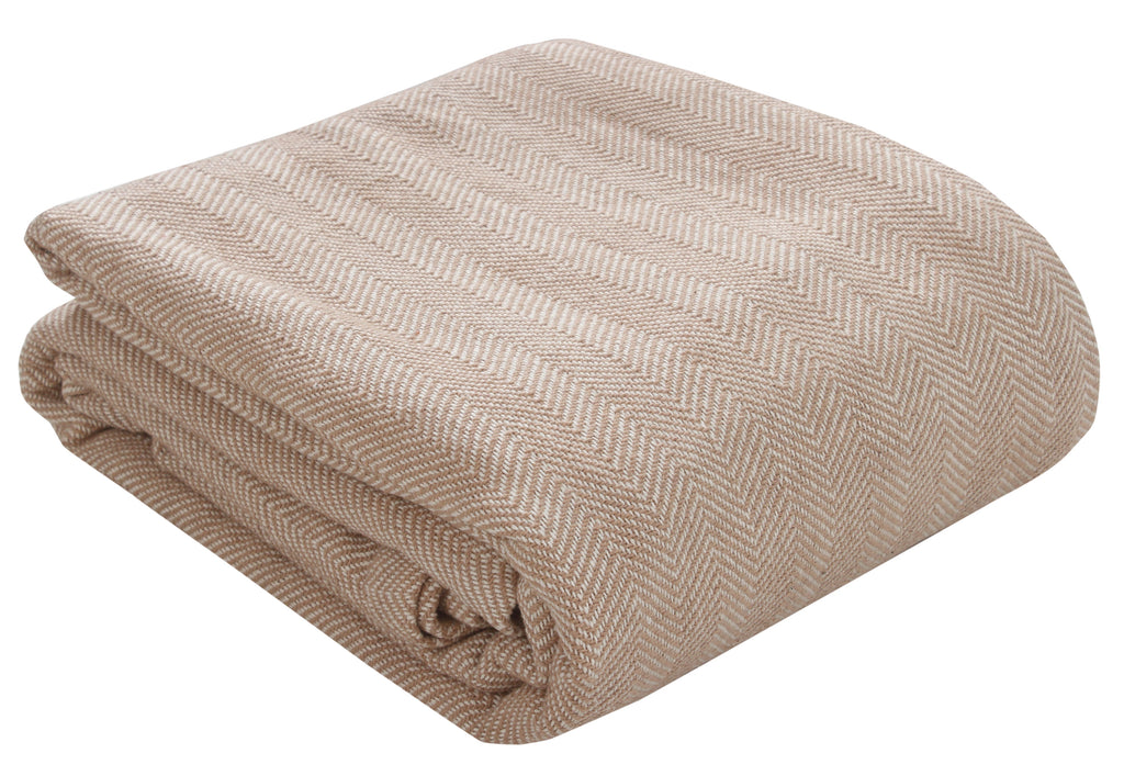 Herringbone Stripe Cotton Blanket