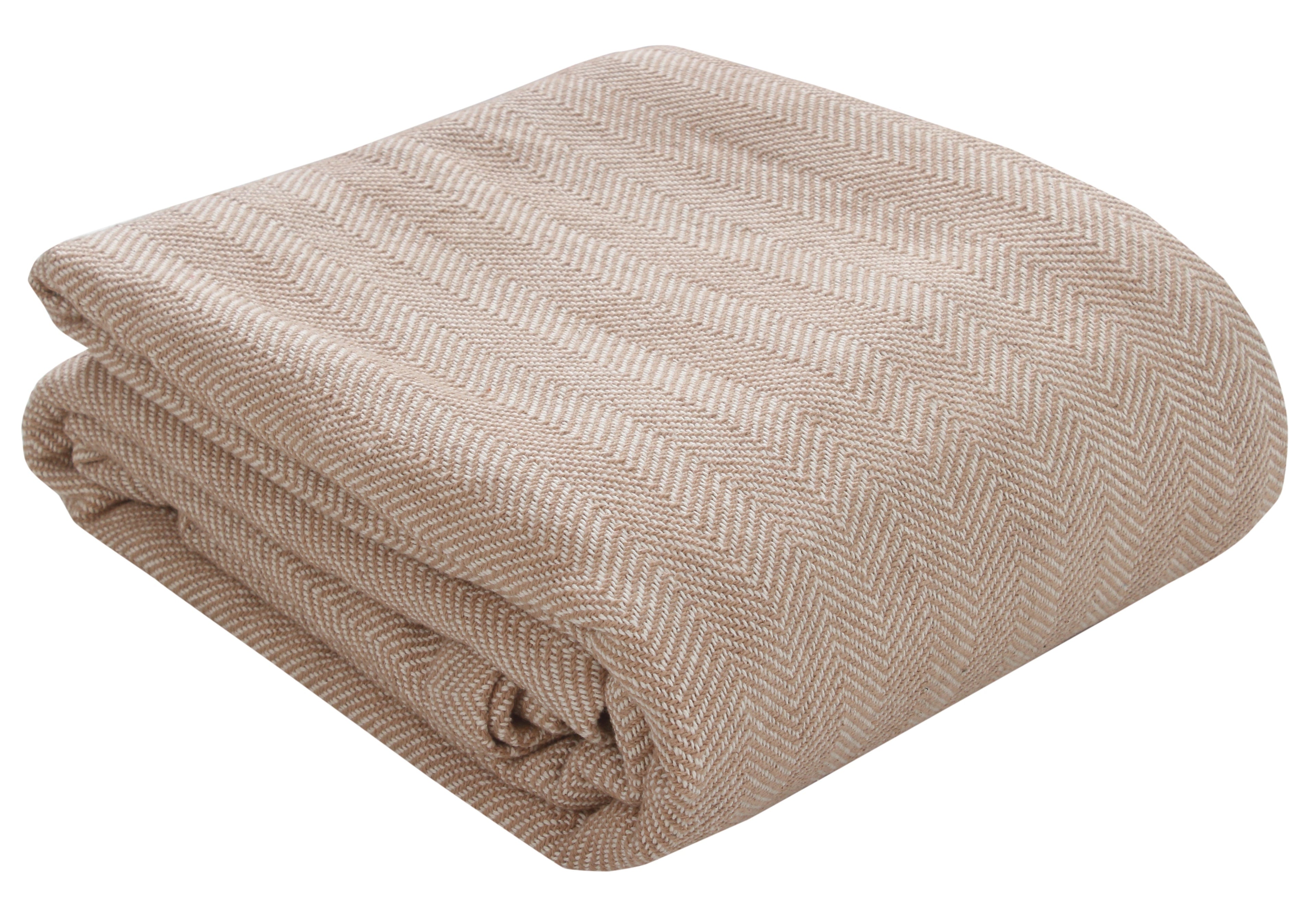 Herringbone Stripe Cotton Blanket