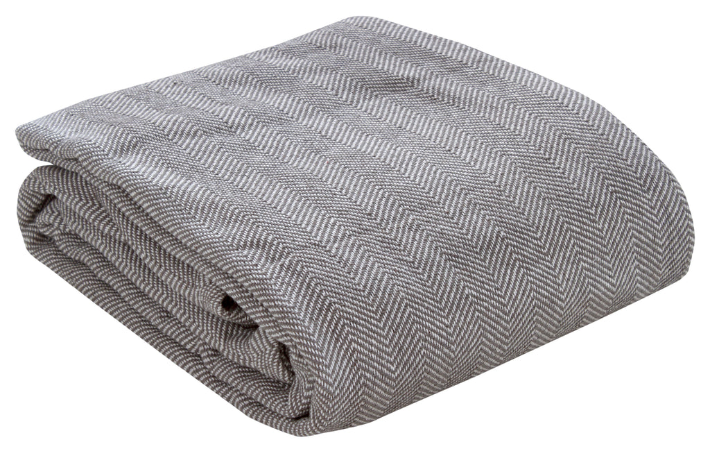 Herringbone Stripe Cotton Blanket