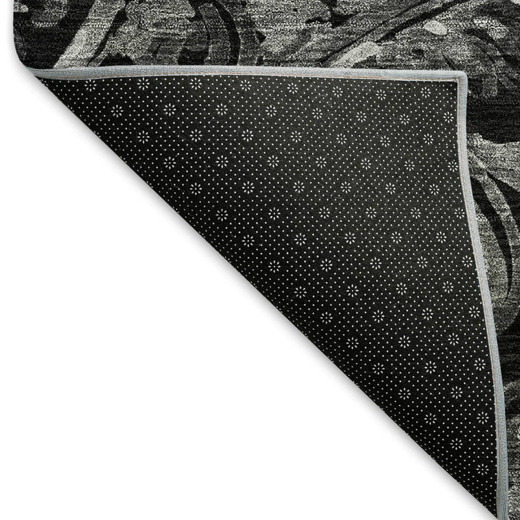 2'6x3'10 Premium Machine Washable Prisco Black Rug