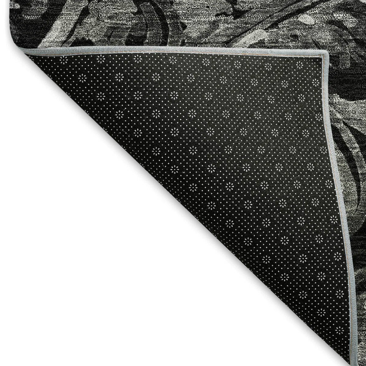 2'6x3'10 Premium Machine Washable Prisco Black Rug
