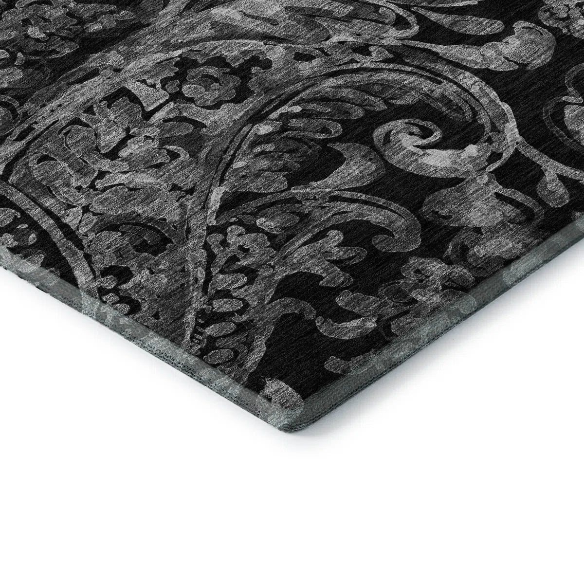 2'6x3'10 Premium Machine Washable Prisco Black Rug