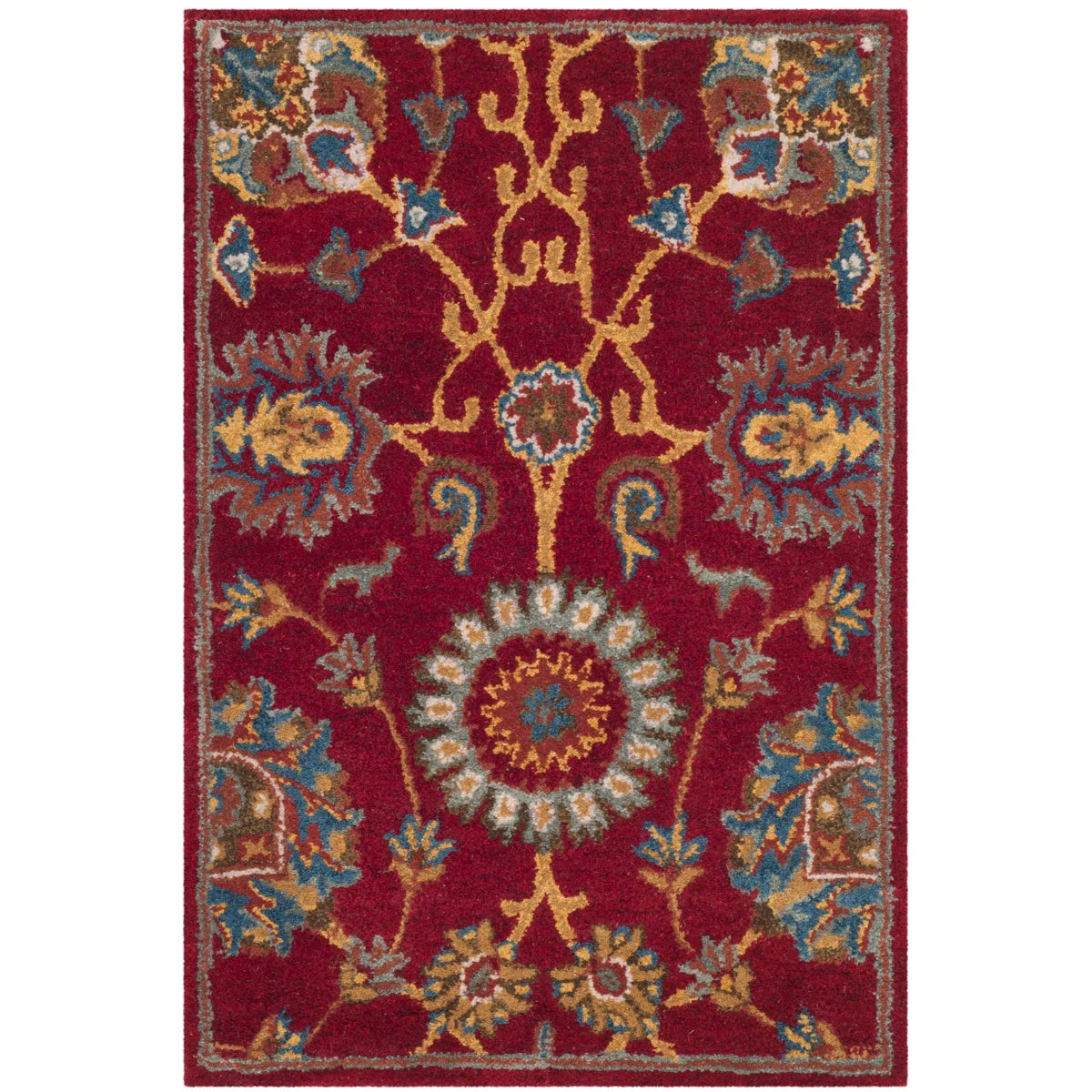 2'3 x4 Rodney Oriental Handmade Tufted Wool Area Rug in Red